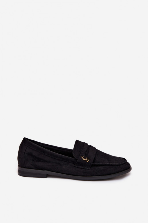 Mocassins pour femmes en daim synthétique noirs Prestelle