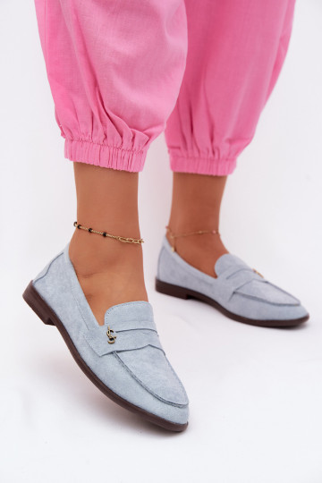 Mocassins pour femmes en daim synthétique bleus Prestelle 2
