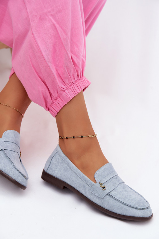 Mocassins pour femmes en daim synthétique bleus Prestelle