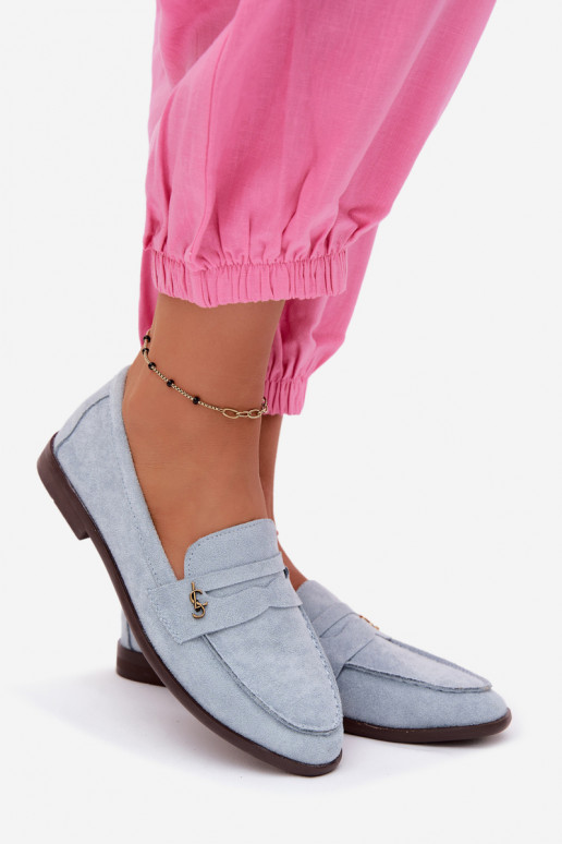 Mocassins pour femmes en daim synthétique bleus Prestelle