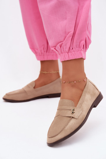 Mocassins pour femmes en daim synthétique sable Prestelle 2