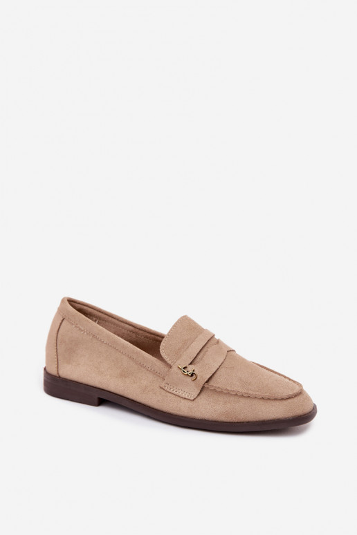 Mocassins pour femmes en daim synthétique sable Prestelle