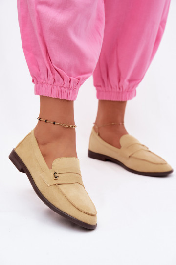 Mocassins pour femmes en daim synthétique jaunes Prestelle 2