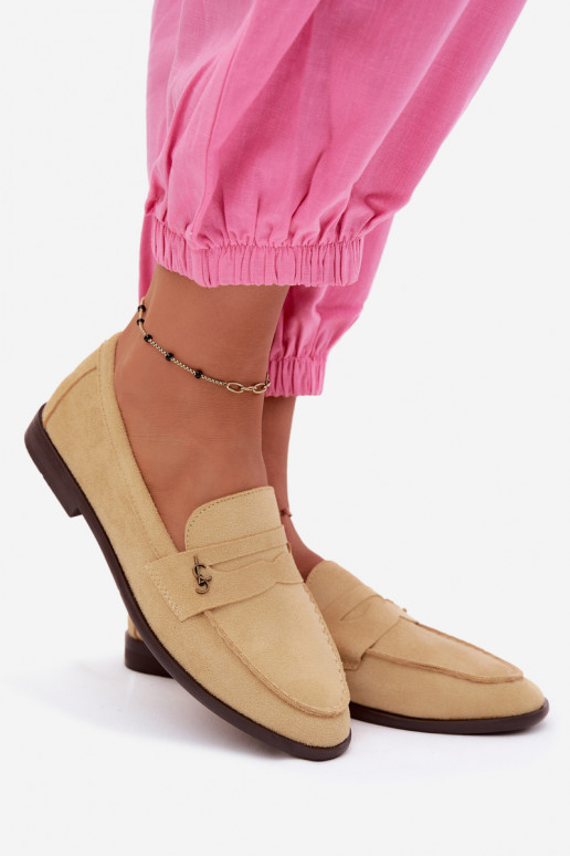 Mocassins pour femmes en daim synthétique jaunes Prestelle