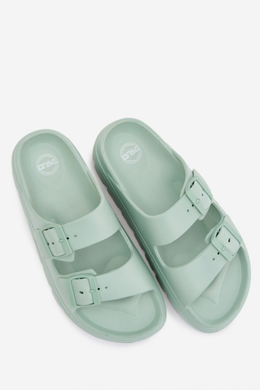 Chaussons femme avec plateforme en mousse en menthe Melorea