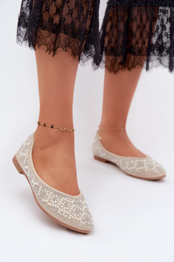 Ballerines pour femmes avec décoration couleur sable Lemonia 2