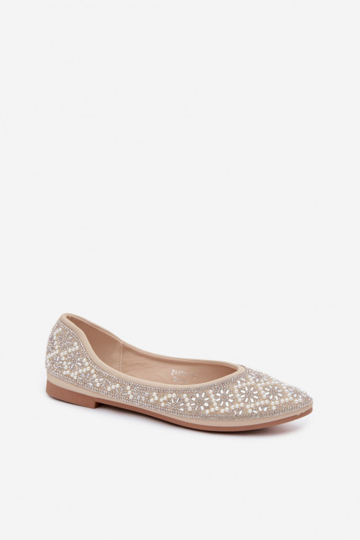 Ballerines pour femmes avec décoration couleur sable Lemonia