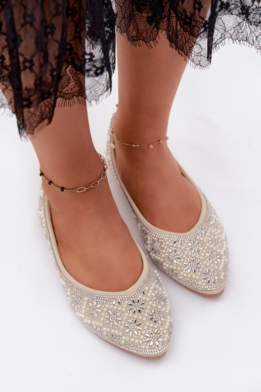 Ballerines pour femmes avec décoration couleur sable Lemonia