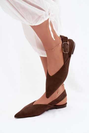 Ballerines pour femmes avec boucles en couleur chocolat Tanelia 2