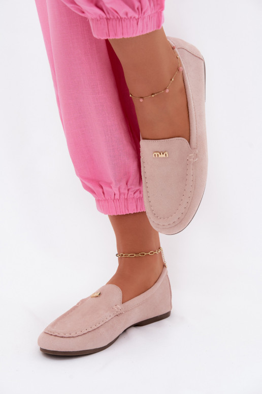 Mocassins pour hommes avec détails dorés en rose Sarivelle