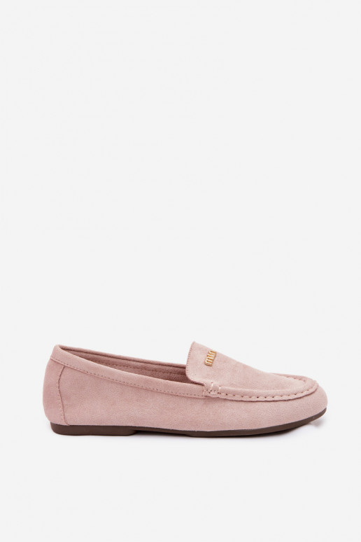 Mocassins pour hommes avec détails dorés en rose Sarivelle