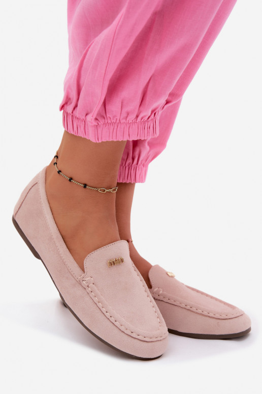 Mocassins pour hommes avec détails dorés en rose Sarivelle