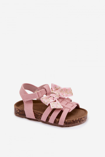 Sandales pour enfants avec nœuds en rose Bessa