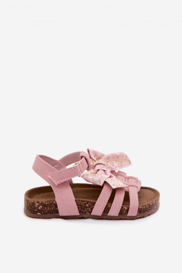 Sandales pour enfants avec nœuds en rose Bessa 2