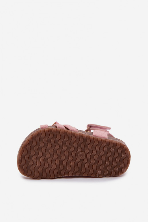 Sandales pour enfants avec nœuds en rose Bessa