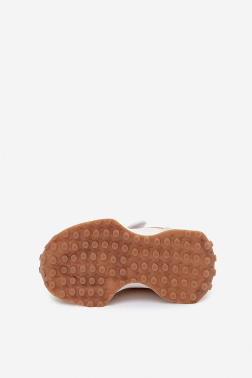 Baskets pour enfants avec Velcro et imprimé léopard couleur sable Cosima