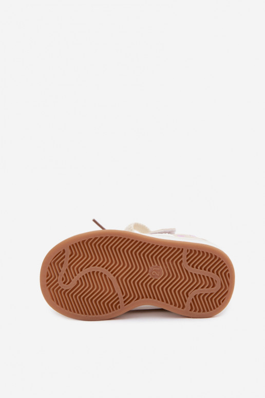 Baskets pour enfants avec des cœurs couleur sable Embla