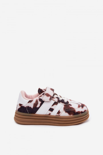 Chaussures de sport pour enfants avec Velcro en marron Satinia 2