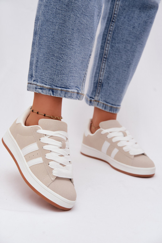 Baskets pour femmes avec rayures couleur sable Cascade