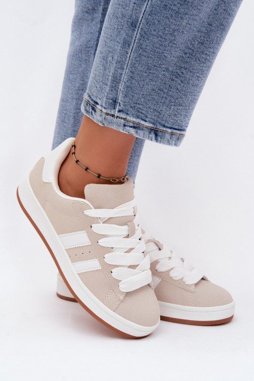 Baskets pour femmes avec rayures couleur sable Cascade