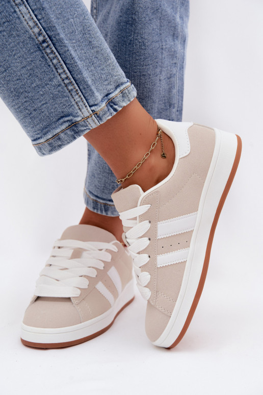 Baskets pour femmes avec rayures couleur sable Cascade