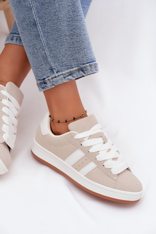 Baskets pour femmes avec rayures couleur sable Cascade