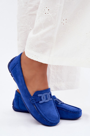 Mocassins riches en daim pour femmes couleur bleue Rabell 2