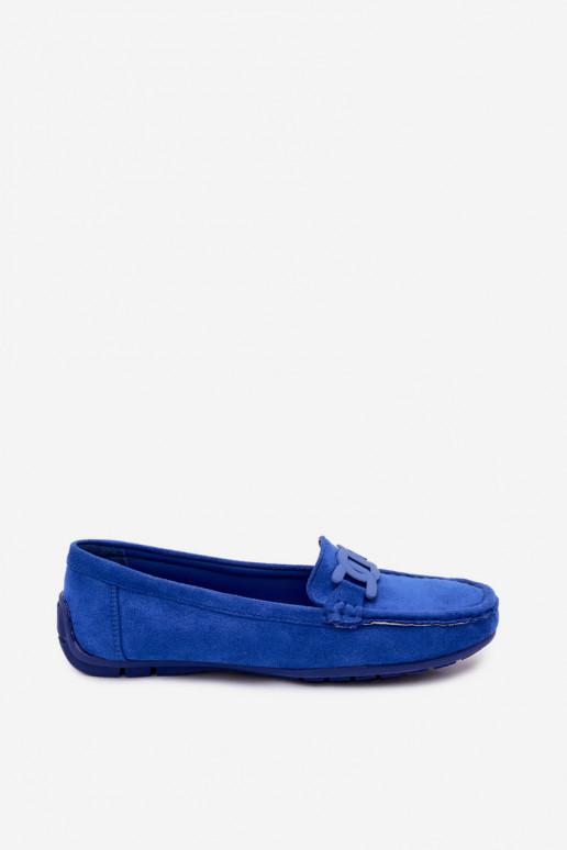 Mocassins riches en daim pour femmes couleur bleue Rabell