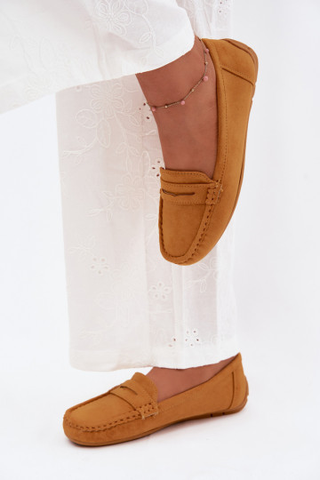 Mocassins élégants en daim synthétique couleur moutarde Lenvie