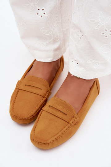 Mocassins élégants en daim synthétique couleur moutarde Lenvie 2