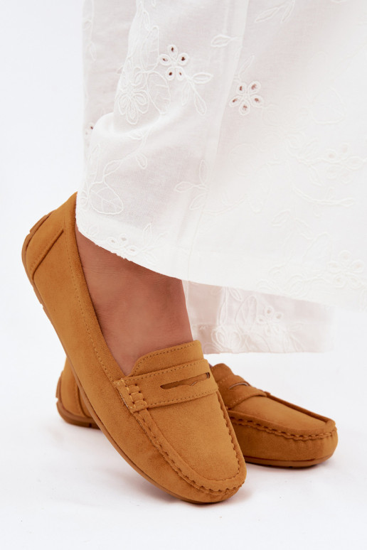 Mocassins élégants en daim synthétique couleur moutarde Lenvie