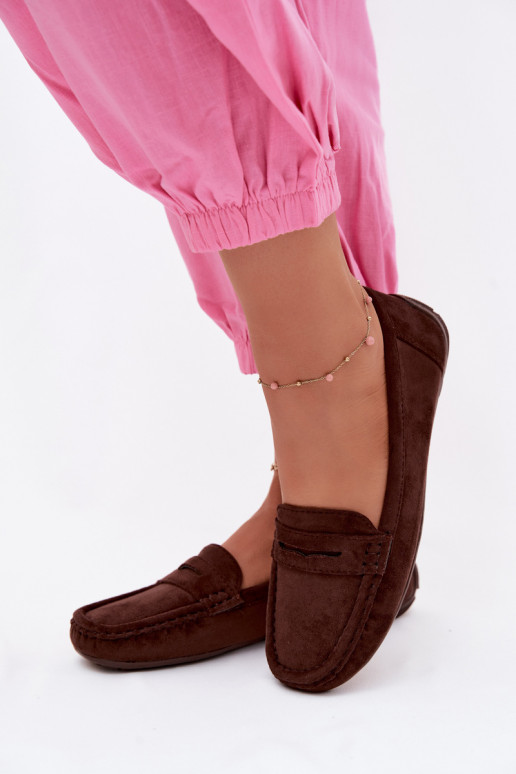 Mocassins élégants en daim couleur chocolat Lenvie
