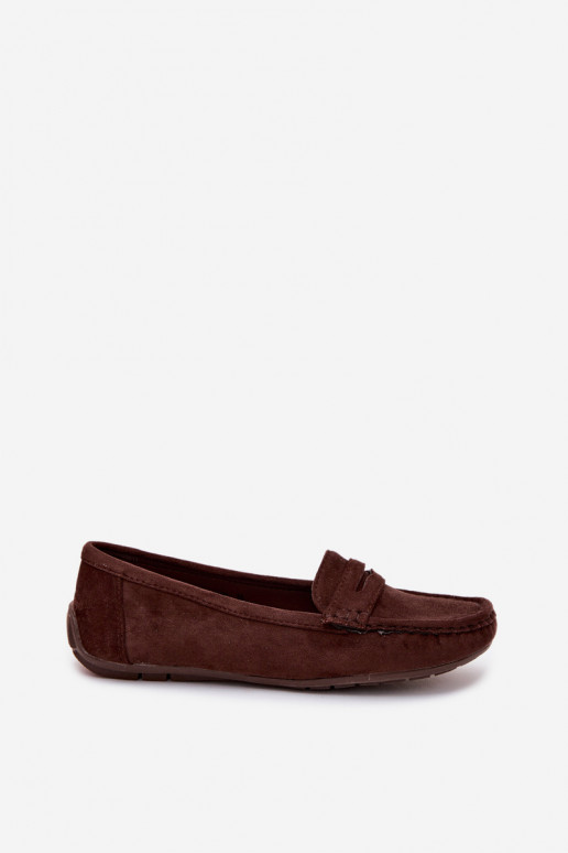 Mocassins élégants en daim couleur chocolat Lenvie