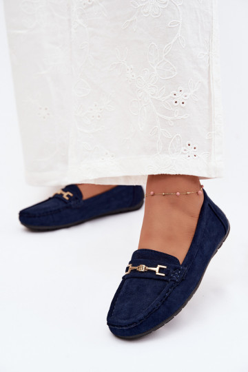 Mocassins classiques en daim couleur bleu marine Corinell 2