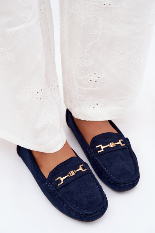 Mocassins classiques en daim couleur bleu marine Corinell