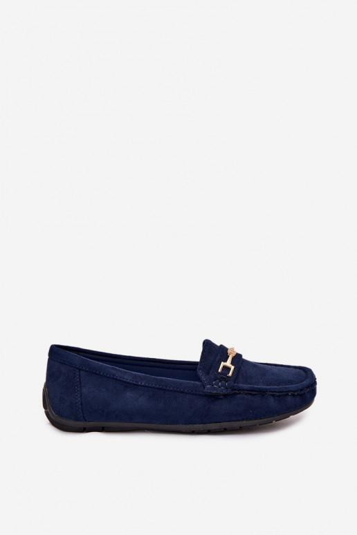 Mocassins classiques en daim couleur bleu marine Corinell