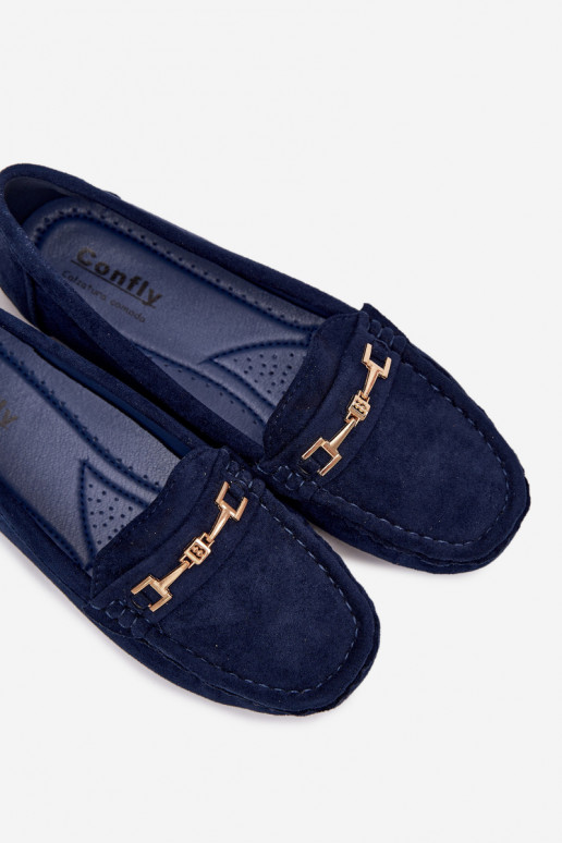 Mocassins classiques en daim couleur bleu marine Corinell