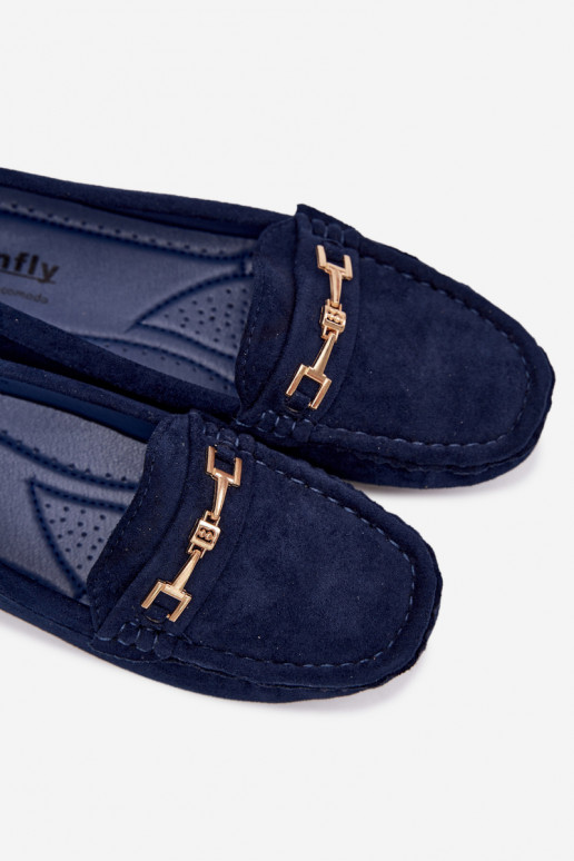 Mocassins classiques en daim couleur bleu marine Corinell