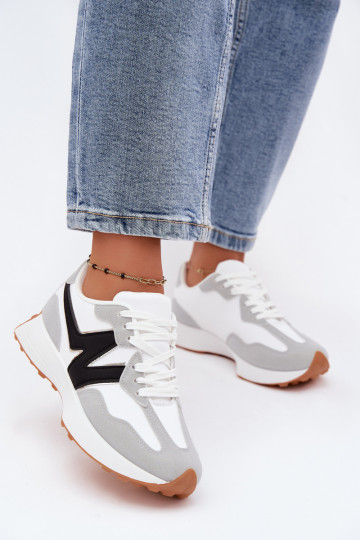 Baskets blanches-grises pour femmes Britma