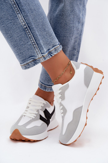 Baskets blanches-grises pour femmes Britma 2