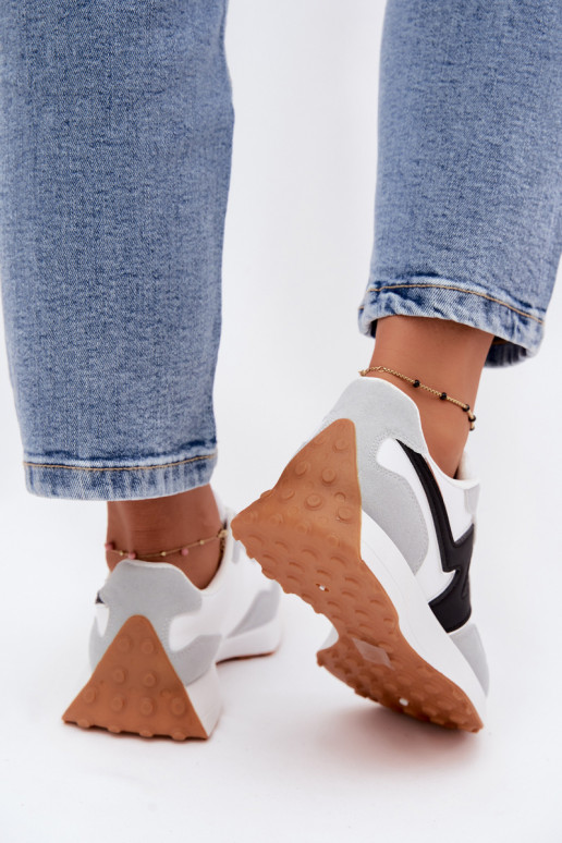 Baskets blanches-grises pour femmes Britma