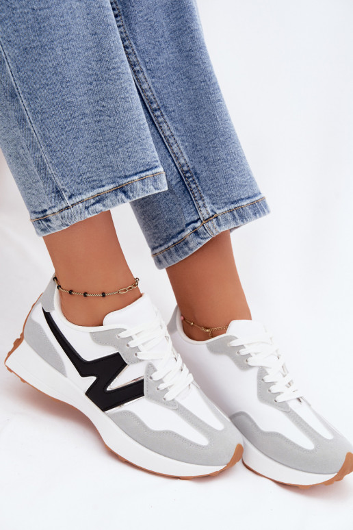 Baskets blanches-grises pour femmes Britma