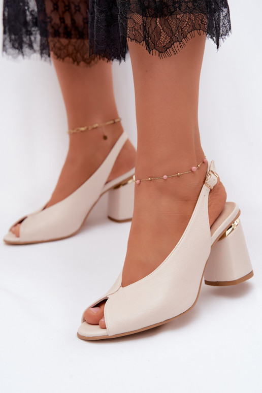 Sandales pour femmes au style élégant avec talons Zazoo 1085 couleur ivoire
