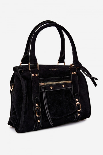 Sac en daim synthétique noir Lendra