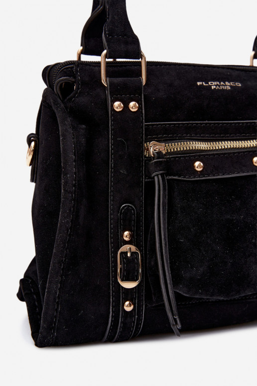 Sac en daim synthétique noir Lendra