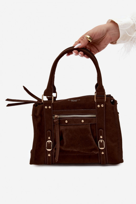 Sac en daim synthétique chocolat Lendra