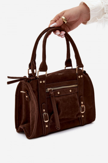 Sac en daim synthétique chocolat Lendra 2