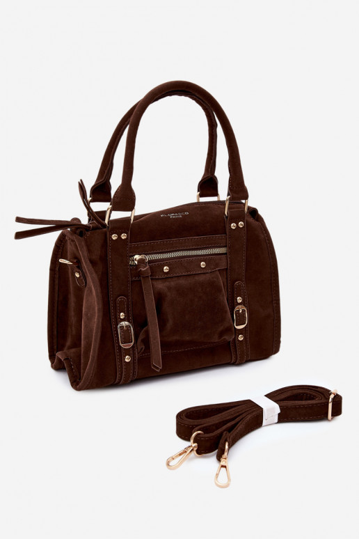 Sac en daim synthétique chocolat Lendra