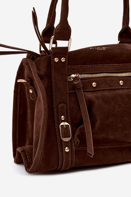 Sac en daim synthétique chocolat Lendra