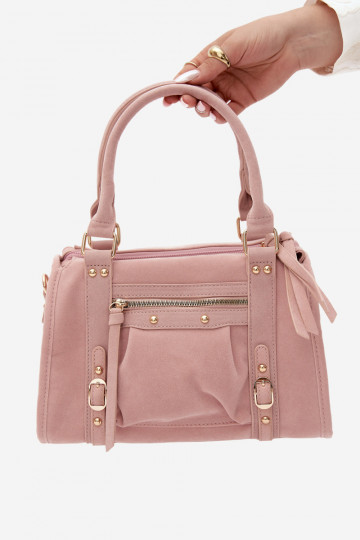 Sac en daim synthétique rose Lendra